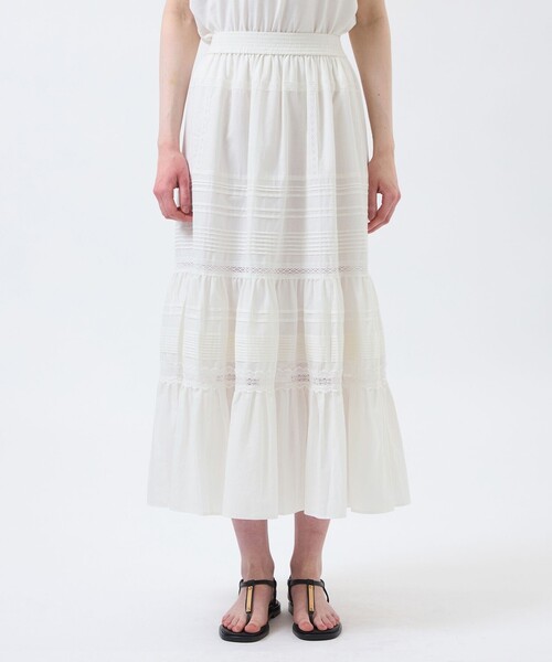 MACKINTOSH PHILOSOPHY(マッキントッシュ フィロソフィー)の「【WEB&一部店舗限定】コットンシルクスカート(スカート・レディース・ブラック/オフホワイト・38)」の10枚目の写真