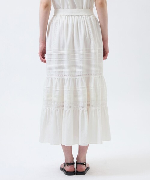 MACKINTOSH PHILOSOPHY(マッキントッシュ フィロソフィー)の「【WEB&一部店舗限定】コットンシルクスカート(スカート・レディース・ブラック/オフホワイト・38)」の4枚目の写真