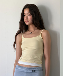 Layered Studded Sleeveless (LIGHT YELLOW - IVORY)