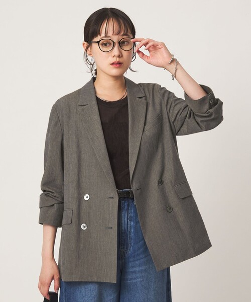 green label relaxing(グリーンレーベルリラクシング)の「FAbRICA ダブルジャケット(テーラードジャケット・レディース・ブラウン/グレー・36/38)」の17枚目の写真