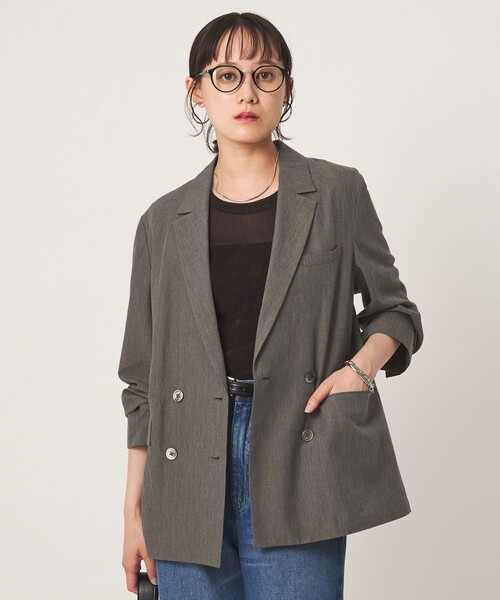 green label relaxing(グリーンレーベルリラクシング)の「FAbRICA ダブルジャケット(テーラードジャケット・レディース・ブラウン/グレー・36/38)」の18枚目の写真