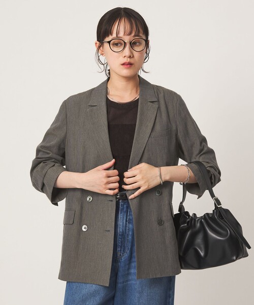 green label relaxing(グリーンレーベルリラクシング)の「FAbRICA ダブルジャケット(テーラードジャケット・レディース・ブラウン/グレー・36/38)」の19枚目の写真