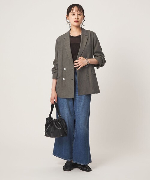 green label relaxing(グリーンレーベルリラクシング)の「FAbRICA ダブルジャケット(テーラードジャケット・レディース・ブラウン/グレー・36/38)」の22枚目の写真