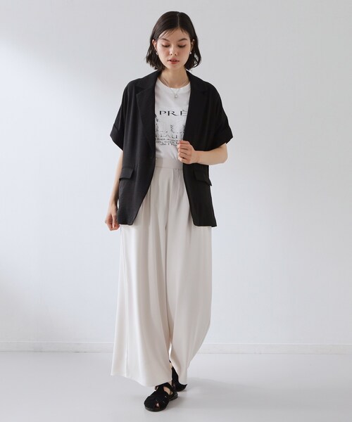 THE SHOP TK (ザ ショップ ティーケー )の「【ひんやり/吸水速乾/UV/防しわ】ON/OFFどちらにも 軽やか半袖ジャケット(テーラードジャケット・レディース・ブラック/ダークブラウン/サンドベージュ・12/13)」の21枚目の写真