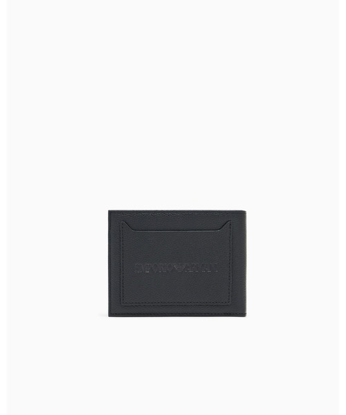 EMPORIO ARMANI(エンポリオアルマーニ)の「<オンライン限定>【エンポリオ アルマーニ】ロゴ型押し レザー二つ折り財布 コインポケット付き(財布・メンズ・ブラック・FREE)」の7枚目の写真