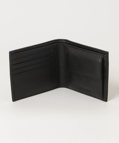 EMPORIO ARMANI(エンポリオアルマーニ)の「<オンライン限定>【エンポリオ アルマーニ】ロゴ型押し レザー二つ折り財布 コインポケット付き(財布・メンズ・ブラック・FREE)」の5枚目の写真