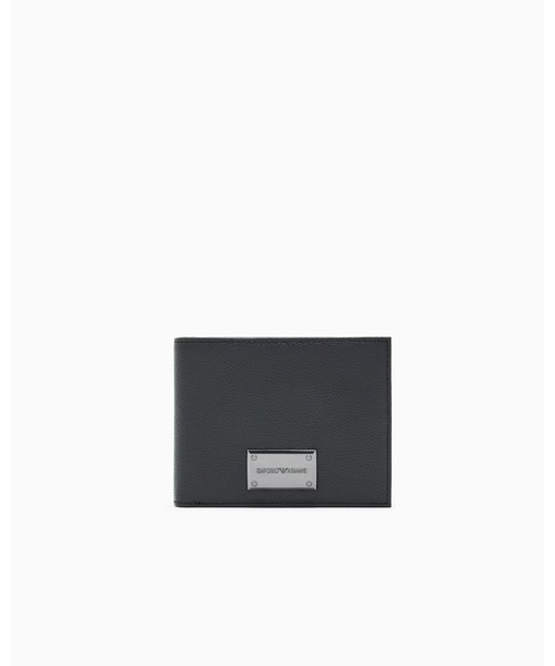 EMPORIO ARMANI(エンポリオアルマーニ)の「<オンライン限定>【エンポリオ アルマーニ】ロゴ型押し レザー二つ折り財布 コインポケット付き(財布・メンズ・ブラック・FREE)」の6枚目の写真