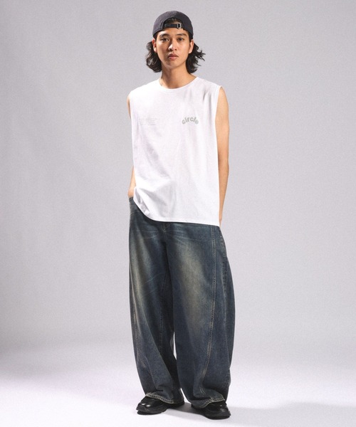 RAGEBLUE(レイジブルー)の「<接触冷感/吸水速乾>BLURRED CIRCLE LOGO SLEEVELESS TEE/ボカシサークルロゴノースリTシャツ(Tシャツ/カットソー・メンズ・ブラック/ホワイト/ブラウン・MEDIUM/LARGE)」の4枚目の写真
