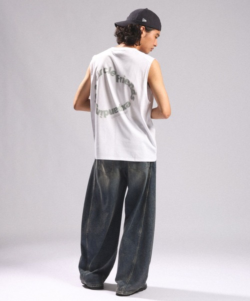 RAGEBLUE(レイジブルー)の「<接触冷感/吸水速乾>BLURRED CIRCLE LOGO SLEEVELESS TEE/ボカシサークルロゴノースリTシャツ(Tシャツ/カットソー・メンズ・ブラック/ホワイト/ブラウン・MEDIUM/LARGE)」の6枚目の写真