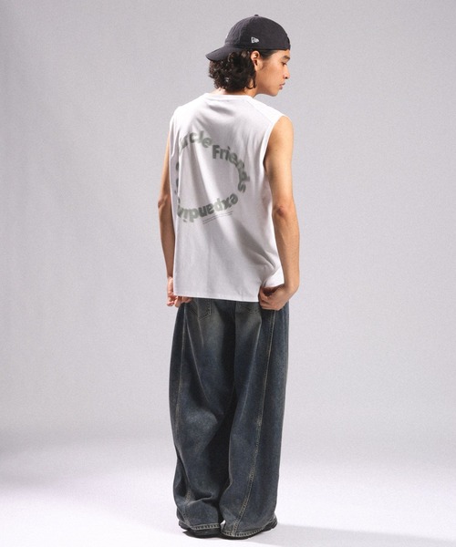 RAGEBLUE(レイジブルー)の「<接触冷感/吸水速乾>BLURRED CIRCLE LOGO SLEEVELESS TEE/ボカシサークルロゴノースリTシャツ(Tシャツ/カットソー・メンズ・ブラック/ホワイト/ブラウン・MEDIUM/LARGE)」の7枚目の写真