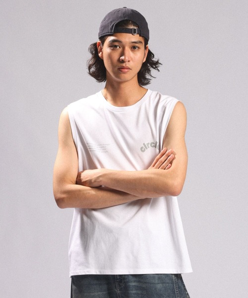 RAGEBLUE(レイジブルー)の「<接触冷感/吸水速乾>BLURRED CIRCLE LOGO SLEEVELESS TEE/ボカシサークルロゴノースリTシャツ(Tシャツ/カットソー・メンズ・ブラック/ホワイト/ブラウン・MEDIUM/LARGE)」の8枚目の写真