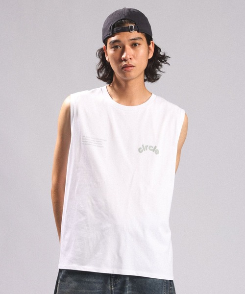 RAGEBLUE(レイジブルー)の「<接触冷感/吸水速乾>BLURRED CIRCLE LOGO SLEEVELESS TEE/ボカシサークルロゴノースリTシャツ(Tシャツ/カットソー・メンズ・ブラック/ホワイト/ブラウン・MEDIUM/LARGE)」の9枚目の写真