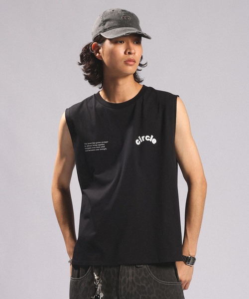 RAGEBLUE(レイジブルー)の「<接触冷感/吸水速乾>BLURRED CIRCLE LOGO SLEEVELESS TEE/ボカシサークルロゴノースリTシャツ(Tシャツ/カットソー・メンズ・ブラック/ホワイト/ブラウン・MEDIUM/LARGE)」の14枚目の写真