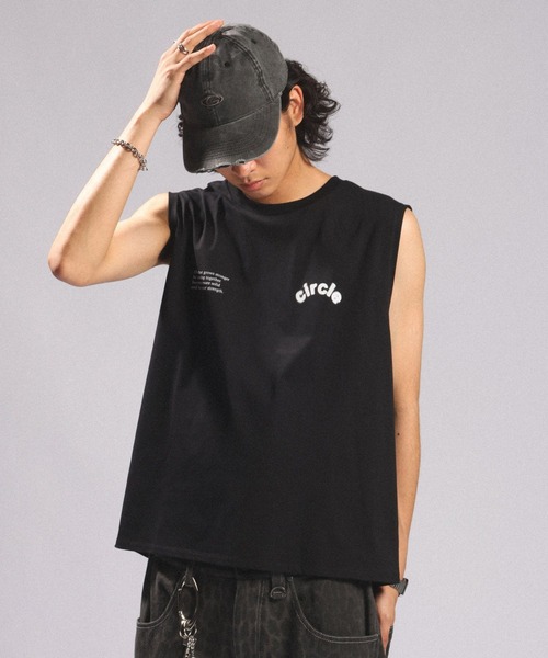 RAGEBLUE(レイジブルー)の「<接触冷感/吸水速乾>BLURRED CIRCLE LOGO SLEEVELESS TEE/ボカシサークルロゴノースリTシャツ(Tシャツ/カットソー・メンズ・ブラック/ホワイト/ブラウン・MEDIUM/LARGE)」の15枚目の写真