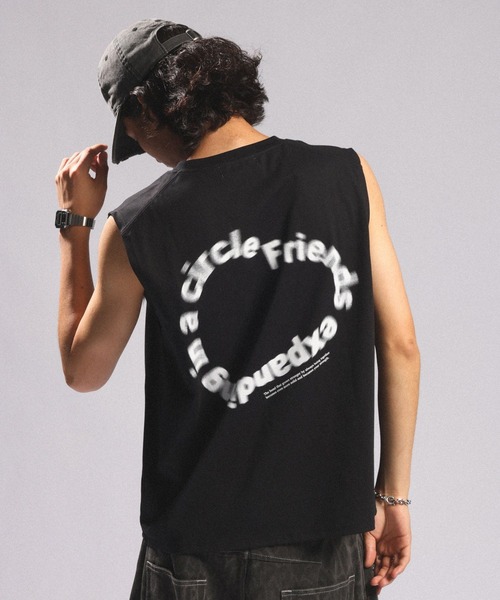 RAGEBLUE(レイジブルー)の「<接触冷感/吸水速乾>BLURRED CIRCLE LOGO SLEEVELESS TEE/ボカシサークルロゴノースリTシャツ(Tシャツ/カットソー・メンズ・ブラック/ホワイト/ブラウン・MEDIUM/LARGE)」の16枚目の写真