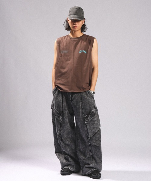 RAGEBLUE(レイジブルー)の「<接触冷感/吸水速乾>BLURRED CIRCLE LOGO SLEEVELESS TEE/ボカシサークルロゴノースリTシャツ(Tシャツ/カットソー・メンズ・ブラック/ホワイト/ブラウン・MEDIUM/LARGE)」の18枚目の写真