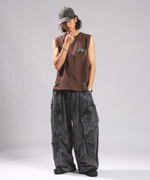 RAGEBLUE(レイジブルー)の「<接触冷感/吸水速乾>BLURRED CIRCLE LOGO SLEEVELESS TEE/ボカシサークルロゴノースリTシャツ(Tシャツ/カットソー・メンズ・ブラック/ホワイト/ブラウン・MEDIUM/LARGE)」の19枚目の写真