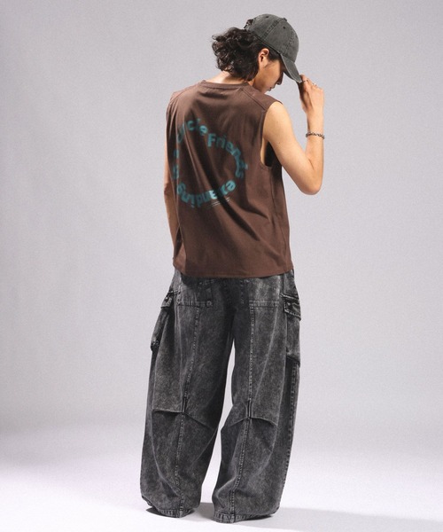RAGEBLUE(レイジブルー)の「<接触冷感/吸水速乾>BLURRED CIRCLE LOGO SLEEVELESS TEE/ボカシサークルロゴノースリTシャツ(Tシャツ/カットソー・メンズ・ブラック/ホワイト/ブラウン・MEDIUM/LARGE)」の20枚目の写真