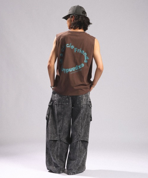 RAGEBLUE(レイジブルー)の「<接触冷感/吸水速乾>BLURRED CIRCLE LOGO SLEEVELESS TEE/ボカシサークルロゴノースリTシャツ(Tシャツ/カットソー・メンズ・ブラック/ホワイト/ブラウン・MEDIUM/LARGE)」の21枚目の写真