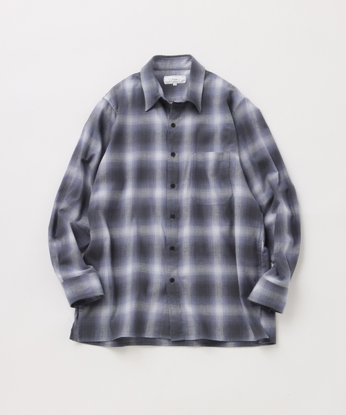 UNFOLLOW（アンフォロー）の「【FOLL / フォル】brushed cotton cashmere check shirt（シャツ/ブラウス・メンズ・ブラウン/グレー・1/2/3）」の2枚目の写真