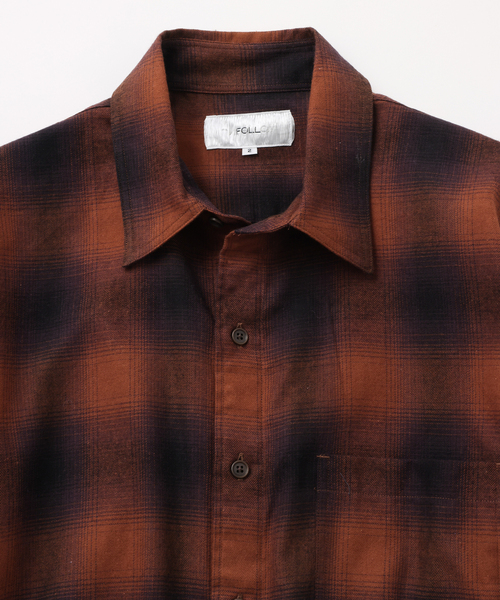 UNFOLLOW（アンフォロー）の「【FOLL / フォル】brushed cotton cashmere check shirt（シャツ/ブラウス・メンズ・ブラウン/グレー・1/2/3）」の3枚目の写真