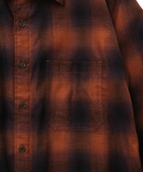 UNFOLLOW（アンフォロー）の「【FOLL / フォル】brushed cotton cashmere check shirt（シャツ/ブラウス・メンズ・ブラウン/グレー・1/2/3）」の4枚目の写真