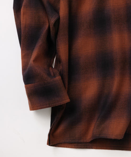 UNFOLLOW（アンフォロー）の「【FOLL / フォル】brushed cotton cashmere check shirt（シャツ/ブラウス・メンズ・ブラウン/グレー・1/2/3）」の5枚目の写真