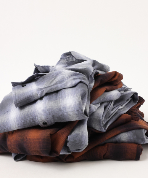 UNFOLLOW（アンフォロー）の「【FOLL / フォル】brushed cotton cashmere check shirt（シャツ/ブラウス・メンズ・ブラウン/グレー・1/2/3）」の8枚目の写真