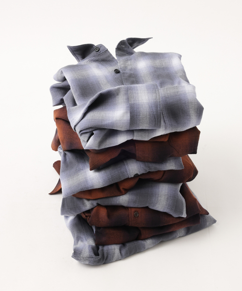 UNFOLLOW（アンフォロー）の「【FOLL / フォル】brushed cotton cashmere check shirt（シャツ/ブラウス・メンズ・ブラウン/グレー・1/2/3）」の9枚目の写真