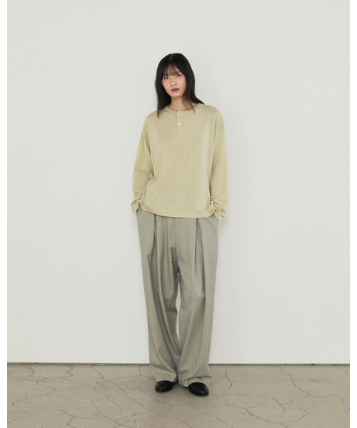 THEENDQUESTION（ジエンドクエスチョン）の「Banding wide pants / BEIGE（スラックス・レディース・その他・1/2）」の4枚目の写真