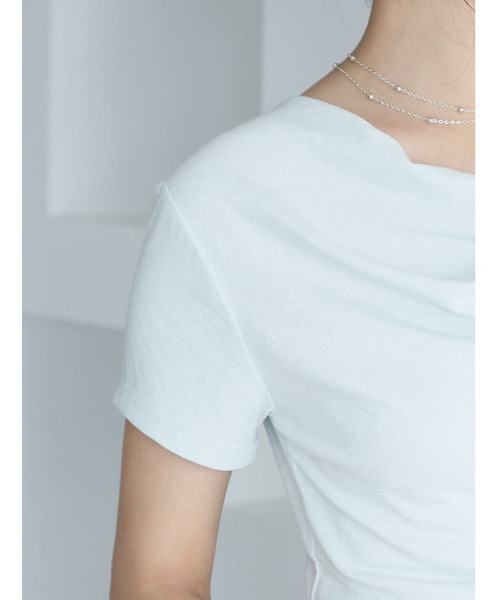 fifth（フィフス）の「ニュアンスドレープサイドギャザー半袖トップス（Tシャツ/カットソー・レディース・ピンク/ブルー・M）」の15枚目の写真