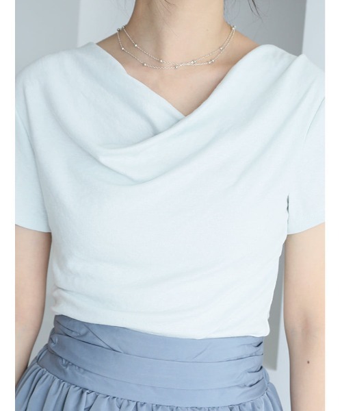 fifth（フィフス）の「ニュアンスドレープサイドギャザー半袖トップス（Tシャツ/カットソー・レディース・ピンク/ブルー・M）」の16枚目の写真