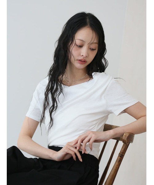 fifth（フィフス）の「ニュアンスドレープサイドギャザー半袖トップス（Tシャツ/カットソー・レディース・ピンク/ブルー・M）」の21枚目の写真