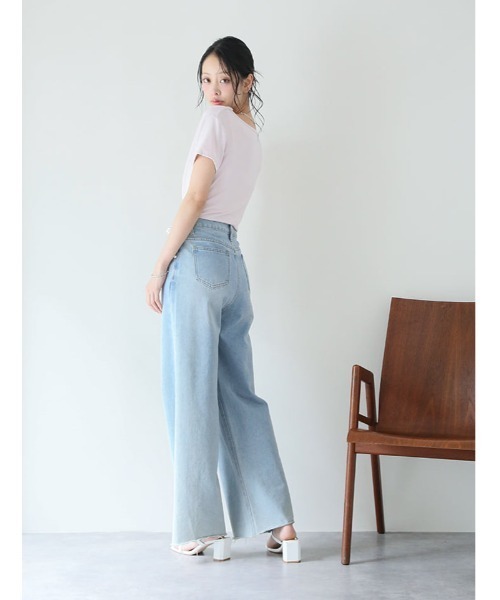 fifth（フィフス）の「ニュアンスドレープサイドギャザー半袖トップス（Tシャツ/カットソー・レディース・ピンク/ブルー・M）」の12枚目の写真