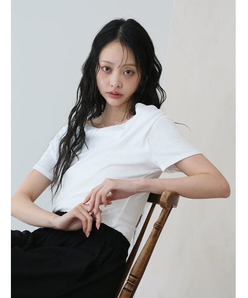 fifth（フィフス）の「ニュアンスドレープサイドギャザー半袖トップス（Tシャツ/カットソー・レディース・ピンク/ブルー・M）」の13枚目の写真