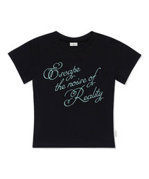 ノイズオブリアリティプリントスリムフィット半袖Tシャツブラック