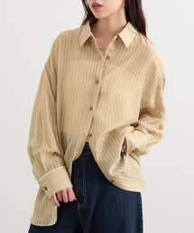 ストライプシアーシャツ