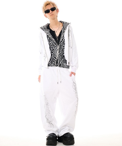FUGA(フーガ)の「『FUGA/フーガ』ゼブラ柄Wウエストバレルレッグスウェットパンツ(スウェットパンツ・メンズ・ホワイト/ブラック・L/M)」の9枚目の写真
