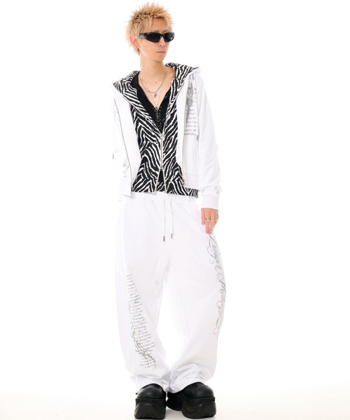 FUGA(フーガ)の「『FUGA/フーガ』ゼブラ柄Wウエストバレルレッグスウェットパンツ(スウェットパンツ・メンズ・ホワイト/ブラック・L/M)」の8枚目の写真