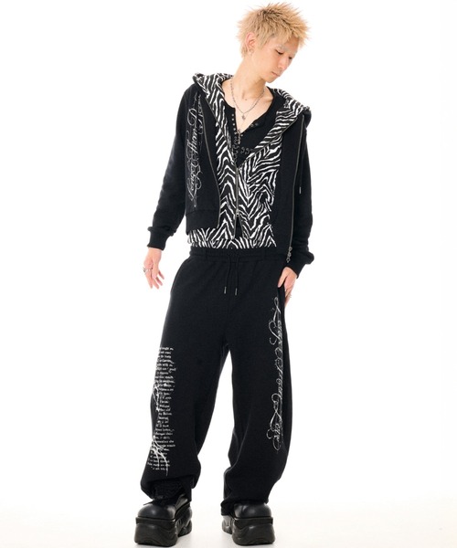 FUGA(フーガ)の「『FUGA/フーガ』ゼブラ柄Wウエストバレルレッグスウェットパンツ(スウェットパンツ・メンズ・ホワイト/ブラック・L/M)」の5枚目の写真