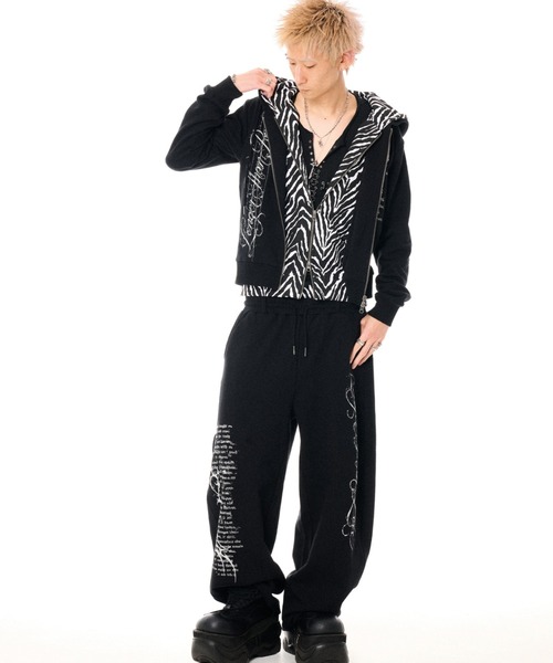 FUGA(フーガ)の「『FUGA/フーガ』ゼブラ柄Wウエストバレルレッグスウェットパンツ(スウェットパンツ・メンズ・ホワイト/ブラック・L/M)」の6枚目の写真