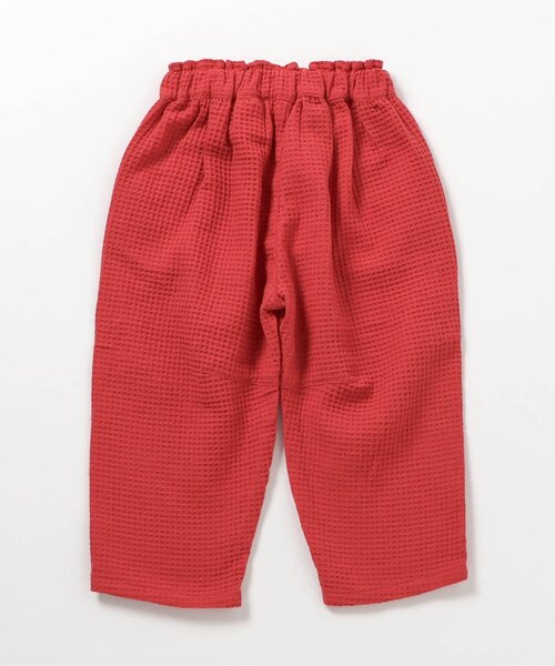 apres les cours（アプレレクール）の「ワッフルロングバレルパンツ_セットアップ可（その他パンツ・キッズ・レッド/チャコール・140/130/120/110/100/90）」の10枚目の写真