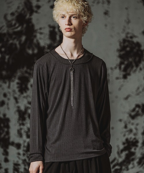 NO ID.(ノーアイディ)の「mlt5806-イレギュラーネックPO プルオーバー(859006-551T)(Tシャツ/カットソー・メンズ・グレー/ブラック/ホワイト・2/1)」の3枚目の写真