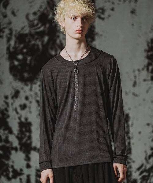NO ID.(ノーアイディ)の「mlt5806-イレギュラーネックPO プルオーバー(859006-551T)(Tシャツ/カットソー・メンズ・グレー/ブラック/ホワイト・2/1)」の20枚目の写真