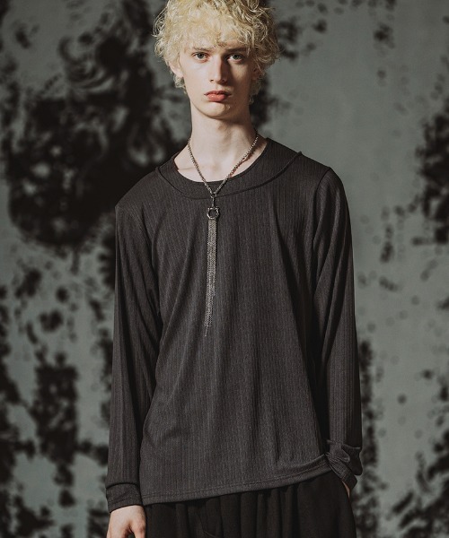 NO ID.(ノーアイディ)の「mlt5806-イレギュラーネックPO プルオーバー(859006-551T)(Tシャツ/カットソー・メンズ・グレー/ブラック/ホワイト・2/1)」の21枚目の写真