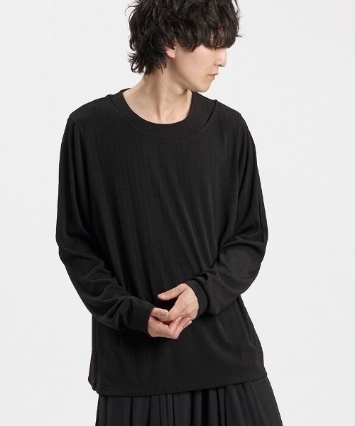 NO ID.(ノーアイディ)の「mlt5806-イレギュラーネックPO プルオーバー(859006-551T)(Tシャツ/カットソー・メンズ・グレー/ブラック/ホワイト・2/1)」の5枚目の写真