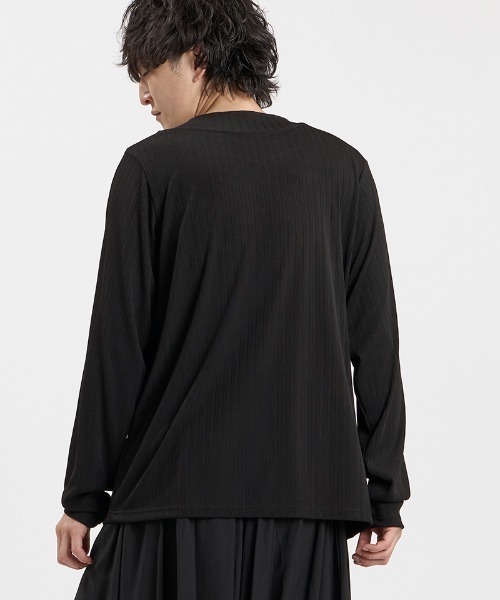 NO ID.(ノーアイディ)の「mlt5806-イレギュラーネックPO プルオーバー(859006-551T)(Tシャツ/カットソー・メンズ・グレー/ブラック/ホワイト・2/1)」の6枚目の写真