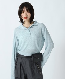 メランジリブポロロングスリーブ
