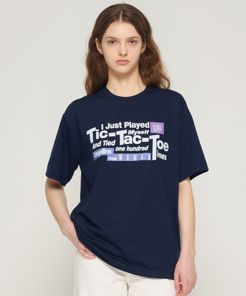 CARGOBROS FOR WOMAN(カーゴブロスフォーウィメン)の「ティックタクトック プレイ 半袖Tシャツ (ネイビー)(Tシャツ/カットソー・レディース・その他・2XL/LARGE/MEDIUM/X-LARGE/SMALL)」の5枚目の写真