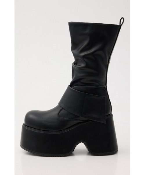 SLY(スライ)の「THICK BELT PLATFORM BOOTS シックベルトプラットフォームブーツ 秋服 冬服(ブーツ・レディース・ブラック/ブラウン・LARGE/MEDIUM/SMALL)」の3枚目の写真